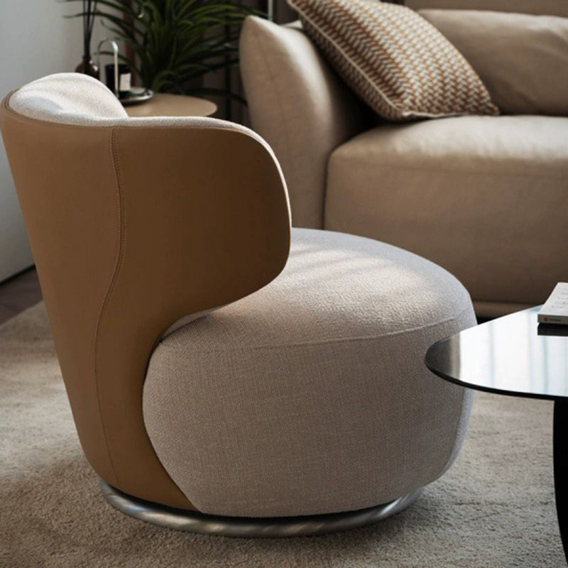 Traditional European Round Linen Solid Wood Iron Sofa Backrest For Living Room