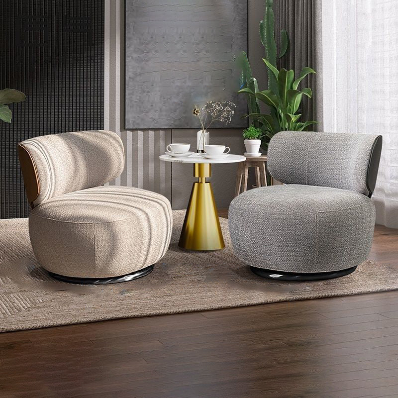 Traditional European Round Linen Solid Wood Iron Sofa Backrest For Living Room
