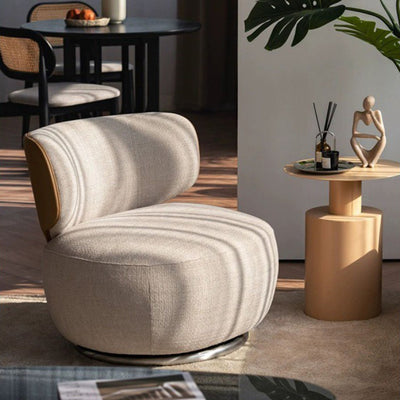 Traditional European Round Linen Solid Wood Iron Sofa Backrest For Living Room