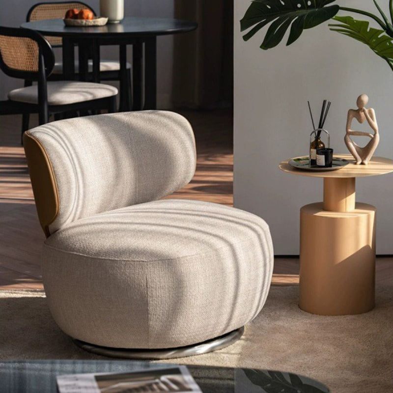 Traditional European Round Linen Solid Wood Iron Sofa Backrest For Living Room