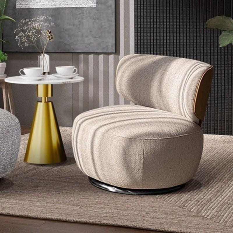 Traditional European Round Linen Solid Wood Iron Sofa Backrest For Living Room