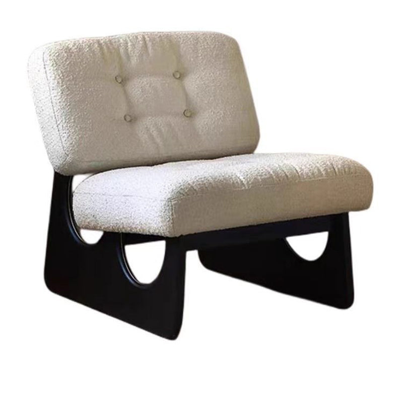 Contemporary Retro Rectangular Cushion Leather Solid Wood Accent Chair Backrest For Living Room
