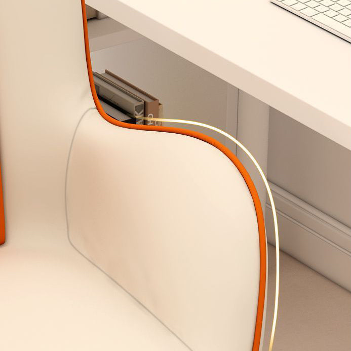 Contemporary Coastal Square PU Leather Nylon Desk Chair Backrest Armrest For Home Office