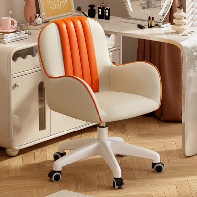 Contemporary Coastal Square PU Leather Nylon Desk Chair Backrest Armrest For Home Office