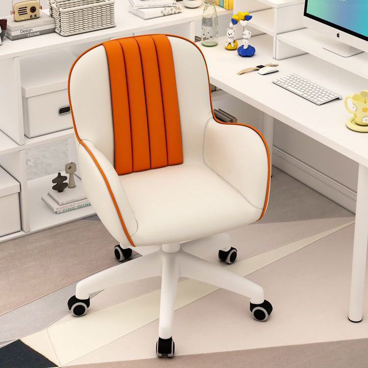 Contemporary Coastal Square PU Leather Nylon Desk Chair Backrest Armrest For Home Office
