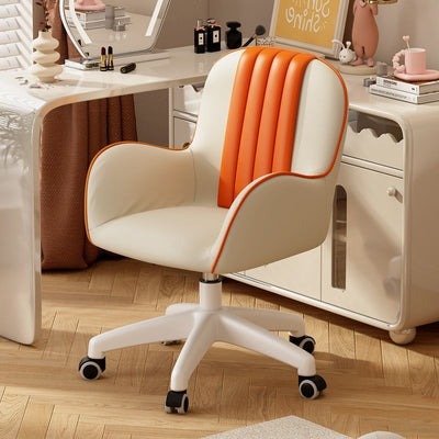 Contemporary Coastal Square PU Leather Nylon Desk Chair Backrest Armrest For Home Office