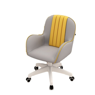 Contemporary Coastal Square PU Leather Nylon Desk Chair Backrest Armrest For Home Office