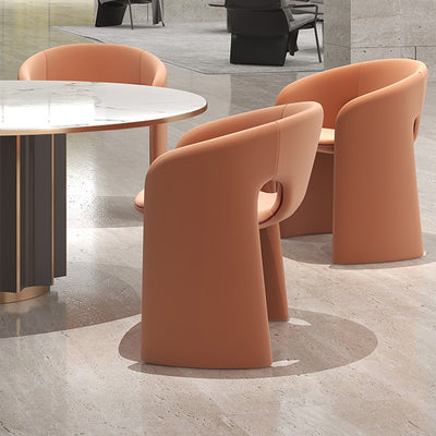 Modern Eclectic Wraparound Back Velvet Foam Solid Wood Dining Chair Backrest Armrest For Dining Room