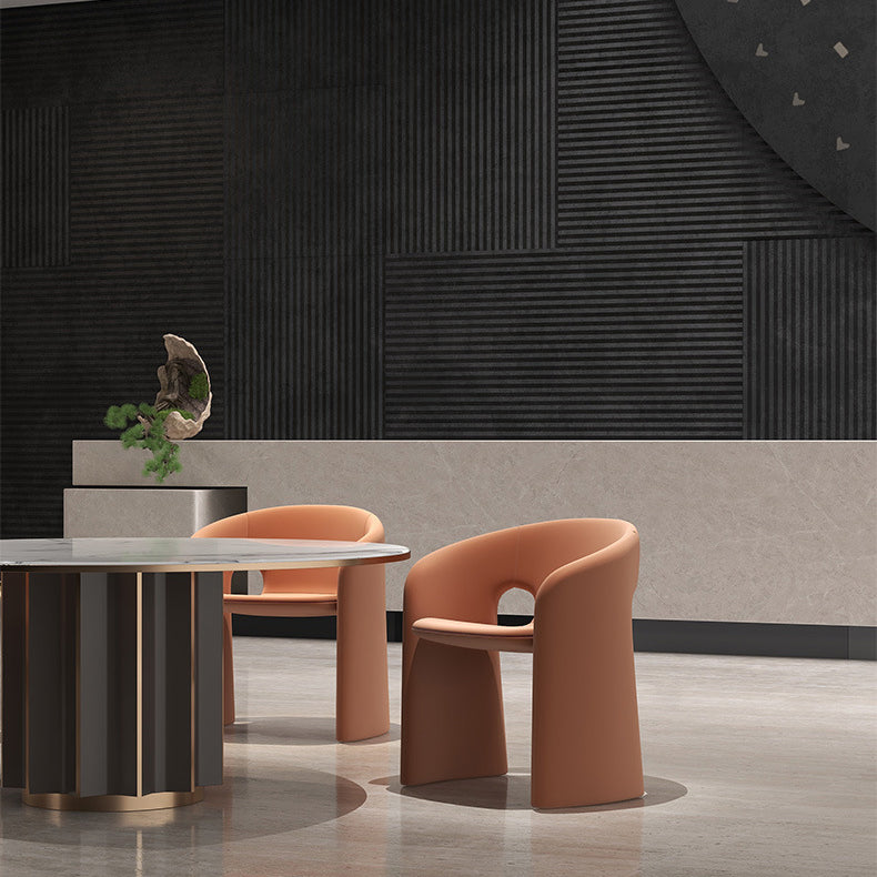 Modern Eclectic Wraparound Back Velvet Foam Solid Wood Dining Chair Backrest Armrest For Dining Room