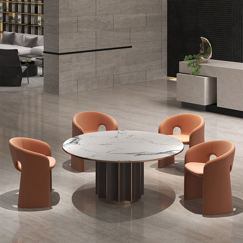 Modern Eclectic Wraparound Back Velvet Foam Solid Wood Dining Chair Backrest Armrest For Dining Room
