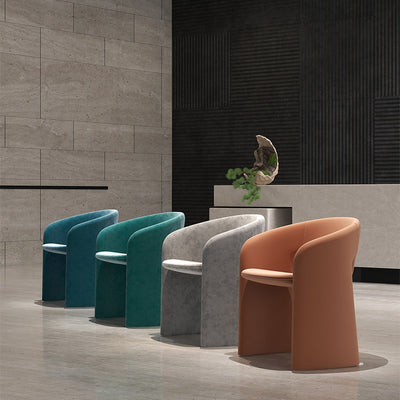 Modern Eclectic Wraparound Back Velvet Foam Solid Wood Dining Chair Backrest Armrest For Dining Room
