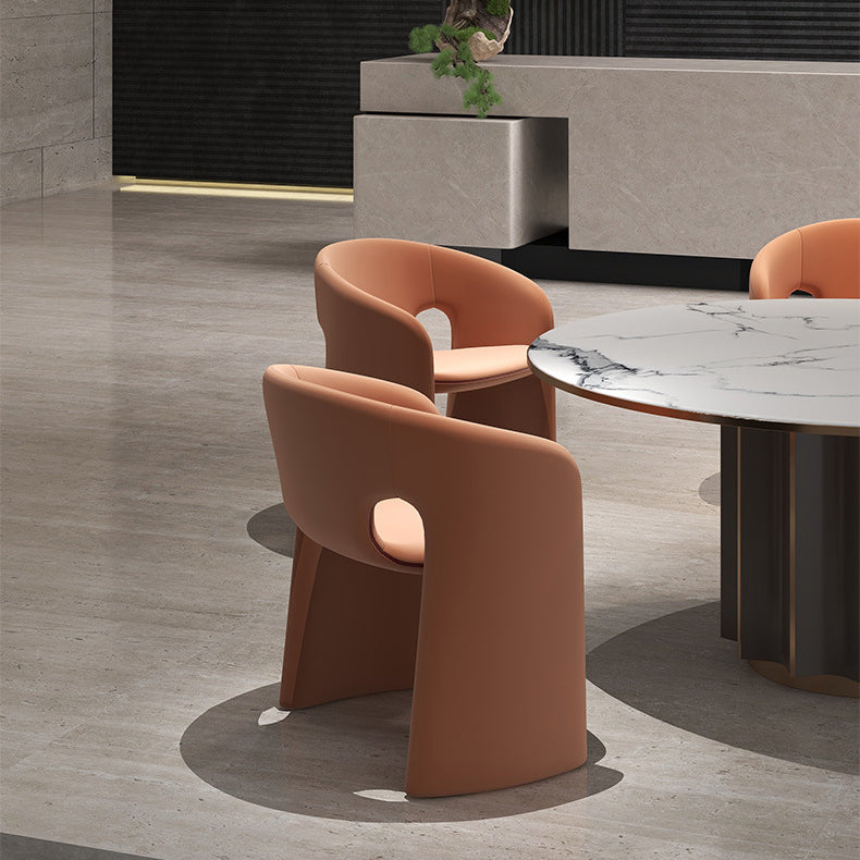 Modern Eclectic Wraparound Back Velvet Foam Solid Wood Dining Chair Backrest Armrest For Dining Room