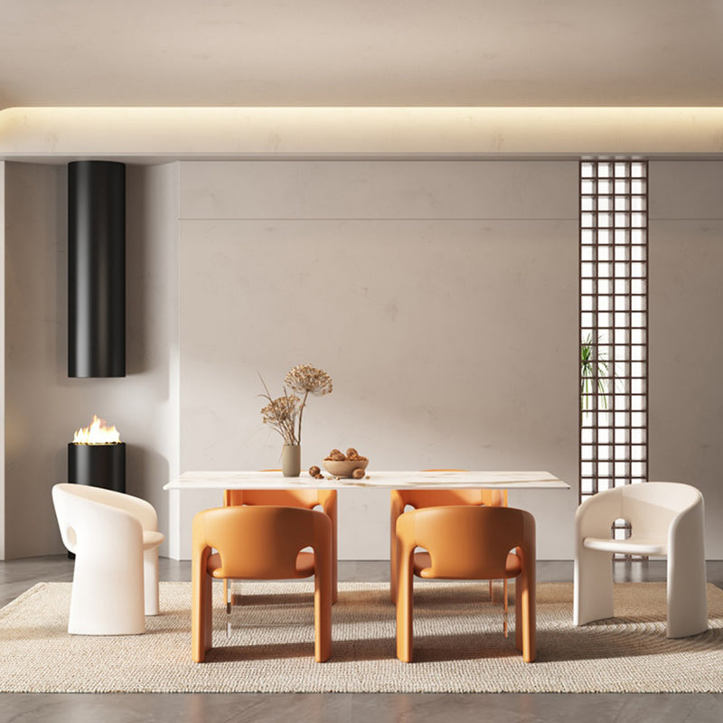 Modern Eclectic Wraparound Back Velvet Foam Solid Wood Dining Chair Backrest Armrest For Dining Room