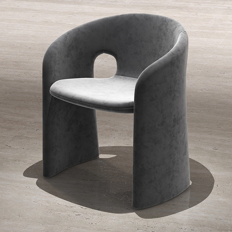 Modern Eclectic Wraparound Back Velvet Foam Solid Wood Dining Chair Backrest Armrest For Dining Room