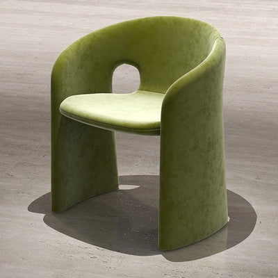 Modern Eclectic Wraparound Back Velvet Foam Solid Wood Dining Chair Backrest Armrest For Dining Room