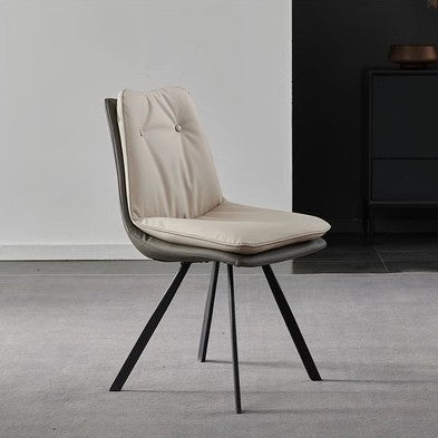 Moderner Luxus Esszimmerstuhl mit quadratischem Mikrofaserleder, hochdichtem Rückprallschaum und Rückenlehne aus Karbonstahl für das Esszimmer 