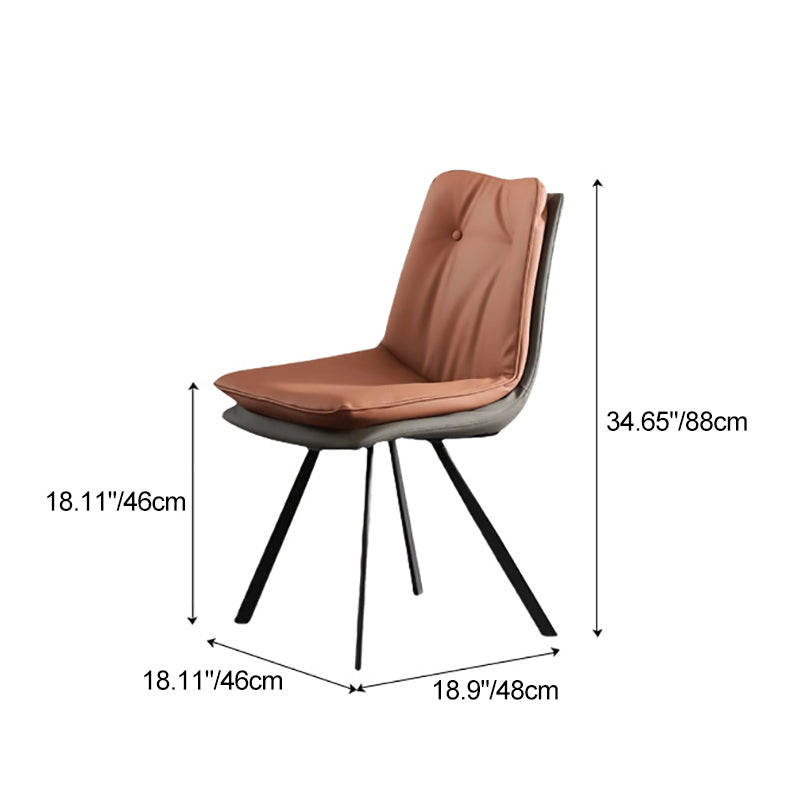 Moderner Luxus Esszimmerstuhl mit quadratischem Mikrofaserleder, hochdichtem Rückprallschaum und Rückenlehne aus Karbonstahl für das Esszimmer 