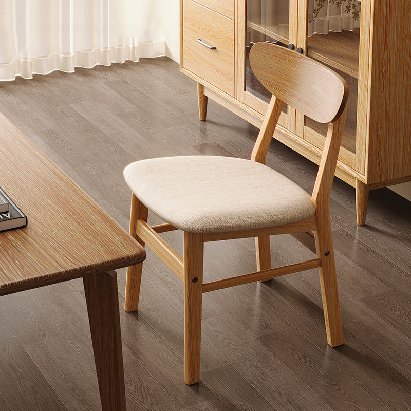 Modern Minimalist Square Cushion Leather Solid Wood Dining Chair Backrest For Dining Room