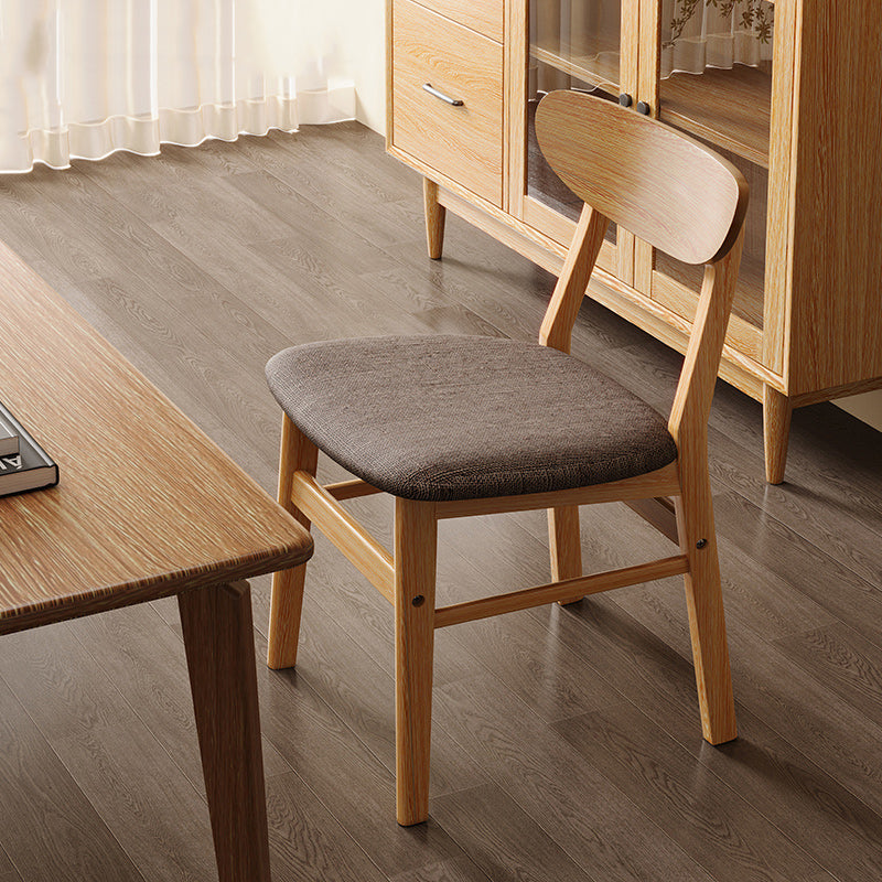 Modern Minimalist Square Cushion Leather Solid Wood Dining Chair Backrest For Dining Room