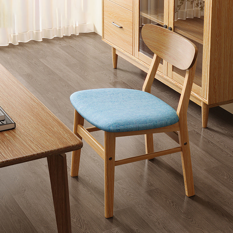 Modern Minimalist Square Cushion Leather Solid Wood Dining Chair Backrest For Dining Room