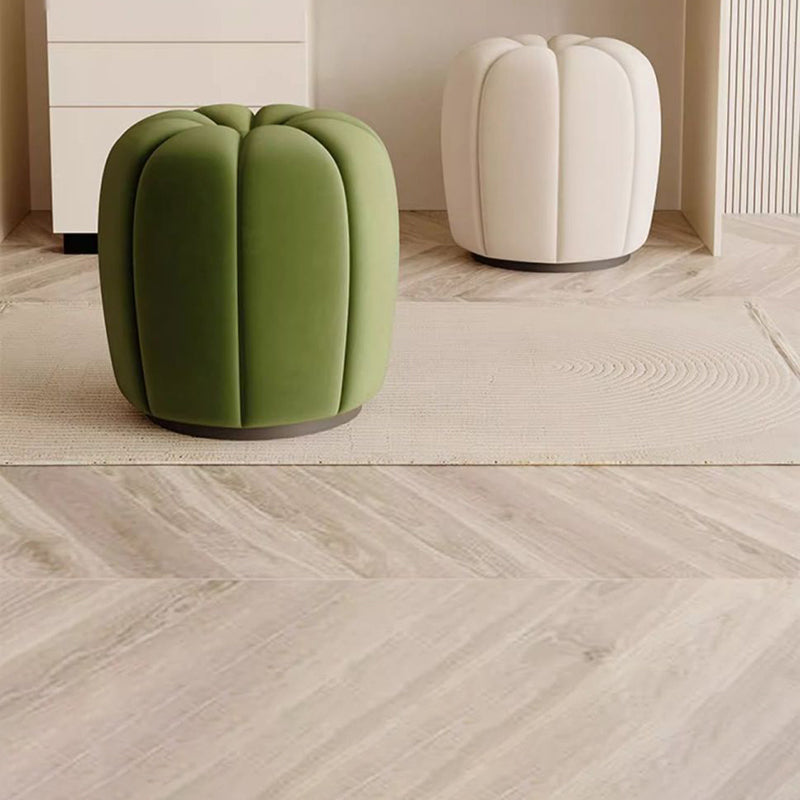 Modern Minimalist Pumpkin Round High Resilience Foam Solid Wood Vanity Stool For Bedroom
