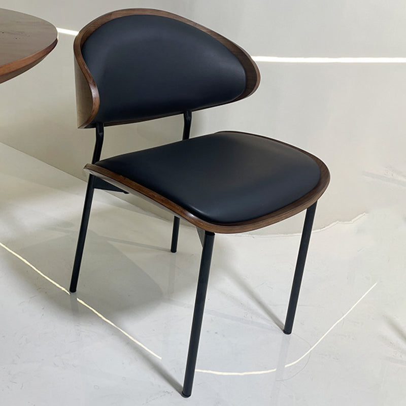 Modern Shabby Chic Oval Leather Solid Wood Carbon Steel Sponge Backrest For Dining Room