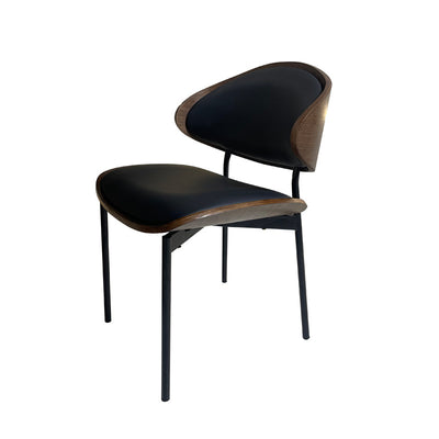 Modern Shabby Chic Oval Leather Solid Wood Carbon Steel Sponge Backrest For Dining Room