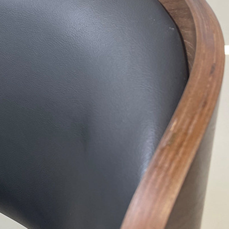 Modern Shabby Chic Oval Leather Solid Wood Carbon Steel Sponge Backrest For Dining Room