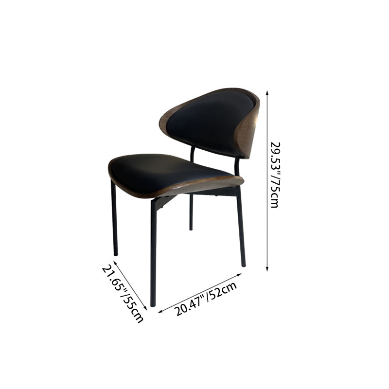 Modern Shabby Chic Oval Leather Solid Wood Carbon Steel Sponge Backrest For Dining Room