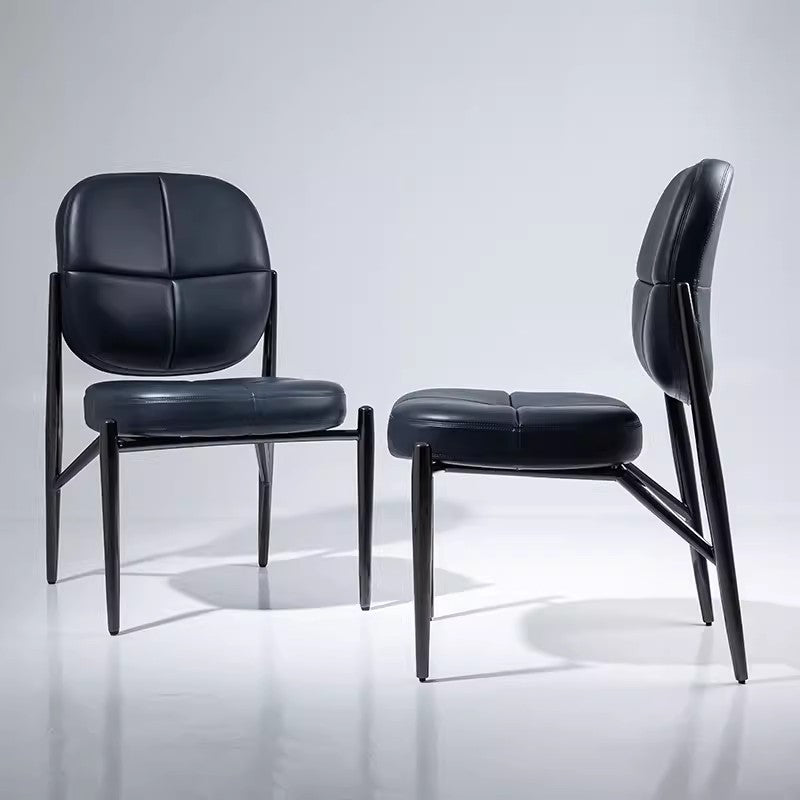 Modern Luxury Square Microfiber Leather Metal Sponge Backrest For Dining Room