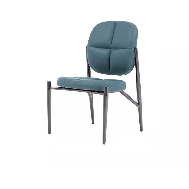 Modern Luxury Square Microfiber Leather Metal Sponge Backrest For Dining Room
