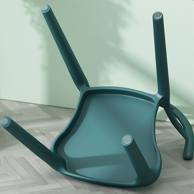 Modern Simplicity Curved Frame Plastic Dining Chair Backrest Armrest For Dining Room