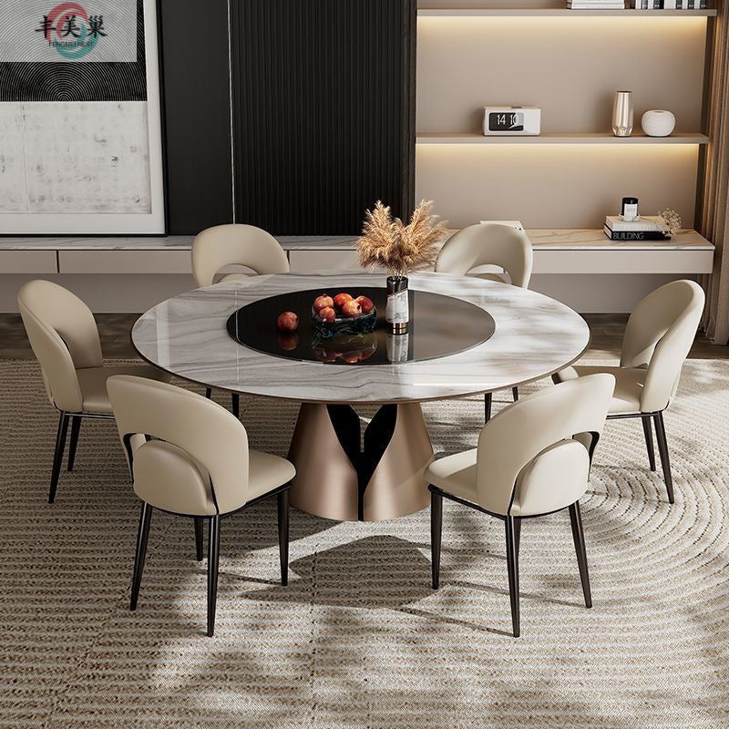 Modern Luxury Loop Back Leather Carbon Steel Dining Chair Backrest For Dining Room