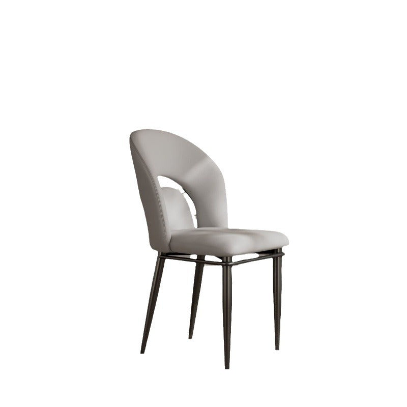 Modern Luxury Loop Back Leather Carbon Steel Dining Chair Backrest For Dining Room