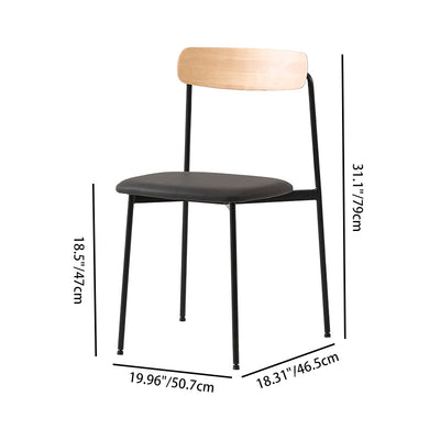 Contemporary Scandinavian Solid Wood Stainless Steel Dining Chair With Square Cushion Backrest For Dining Room