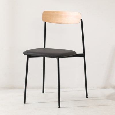Contemporary Scandinavian Solid Wood Stainless Steel Dining Chair With Square Cushion Backrest For Dining Room