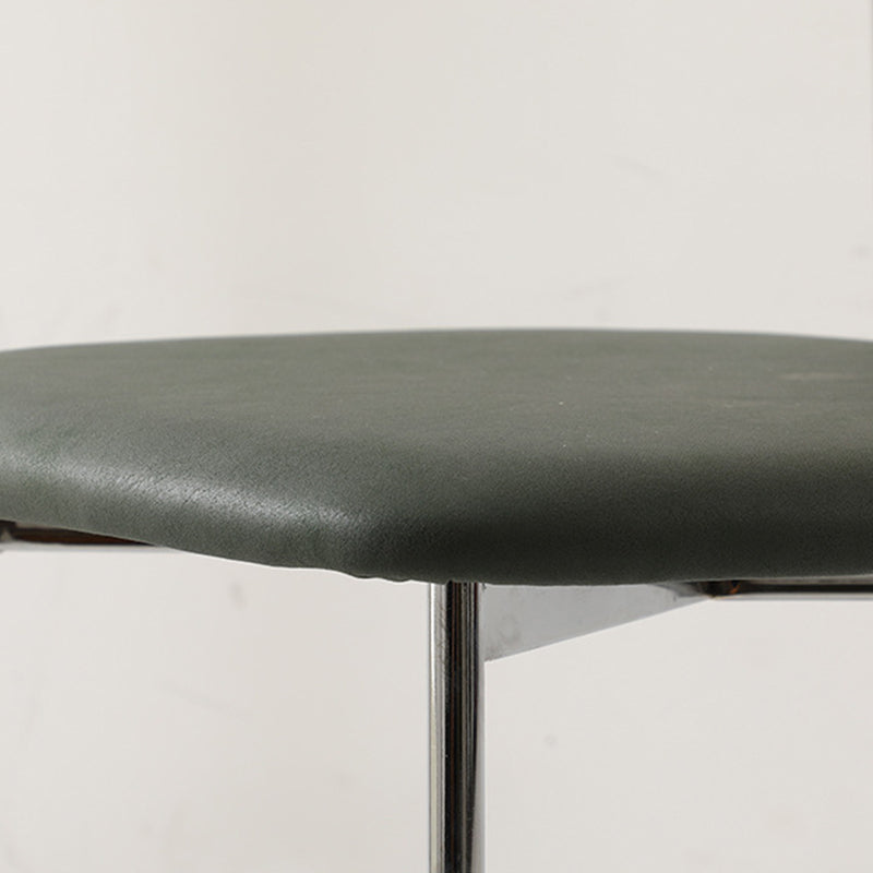 Chaise de salle à manger contemporaine en bois massif scandinave en acier inoxydable avec dossier carré en similicuir pour salle à manger 