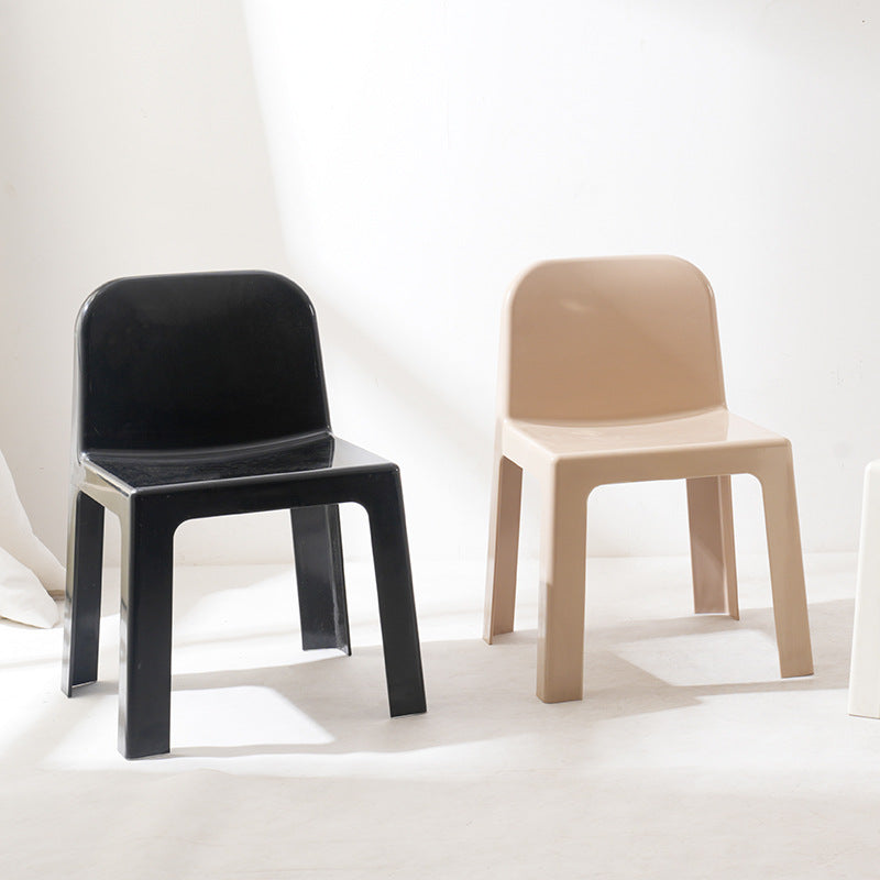 Modern Minimalist Square Seat Plastic Dining Chair Backrest For Dining Room