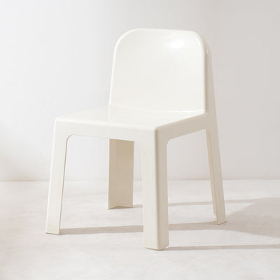 Modern Minimalist Square Seat Plastic Dining Chair Backrest For Dining Room