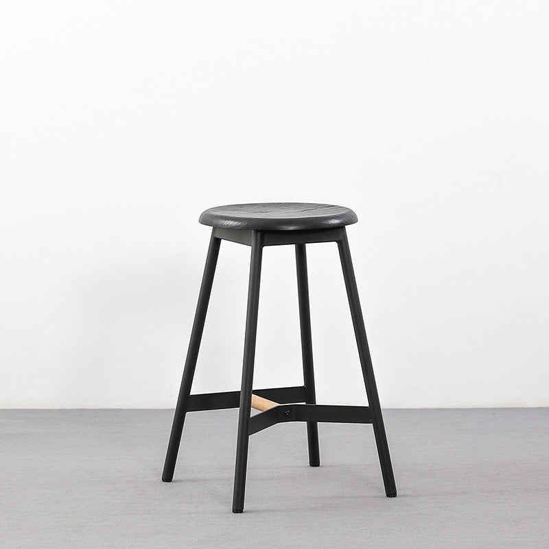 Moderner minimalistischer runder Barhocker aus MDF und Eisen für das Esszimmer 