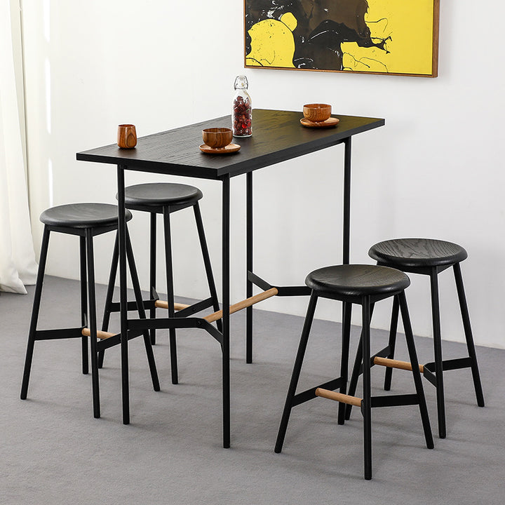 Moderner minimalistischer runder Barhocker aus MDF und Eisen für das Esszimmer 