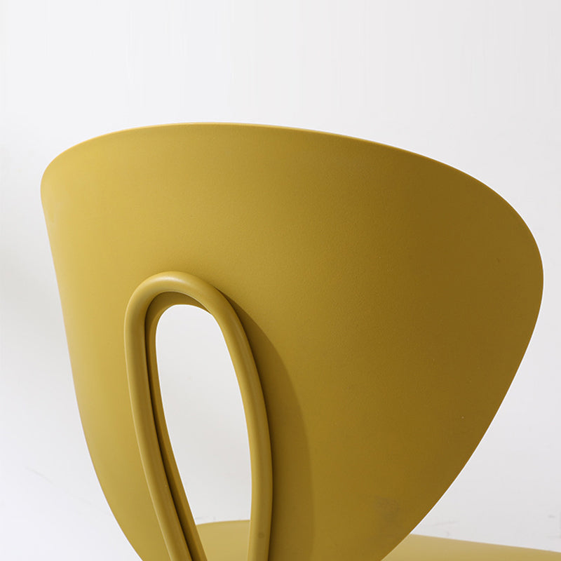 Traditional French Triangular Backrest Plastic Dining Chair With Stainless Steel Legs For Dining Room