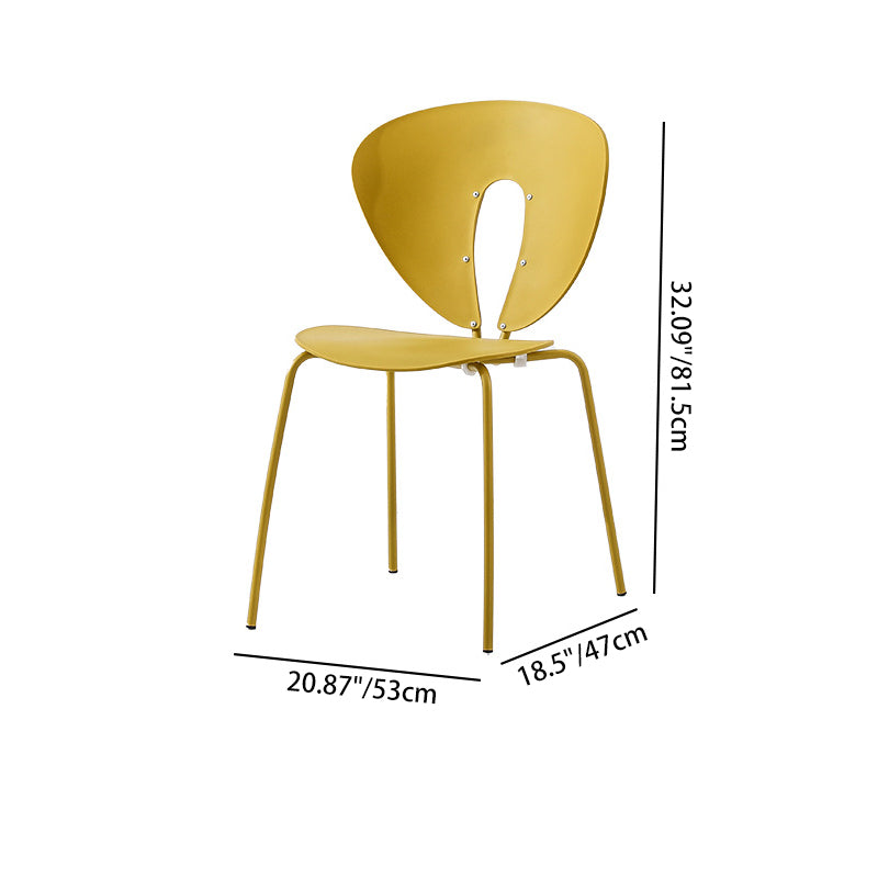Traditional French Triangular Backrest Plastic Dining Chair With Stainless Steel Legs For Dining Room