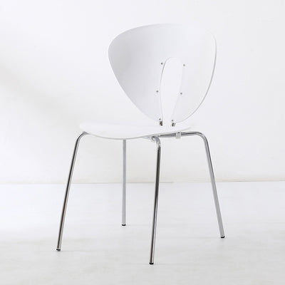 Traditional French Triangular Backrest Plastic Dining Chair With Stainless Steel Legs For Dining Room