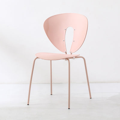 Traditional French Triangular Backrest Plastic Dining Chair With Stainless Steel Legs For Dining Room