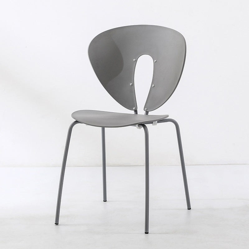 Traditional French Triangular Backrest Plastic Dining Chair With Stainless Steel Legs For Dining Room
