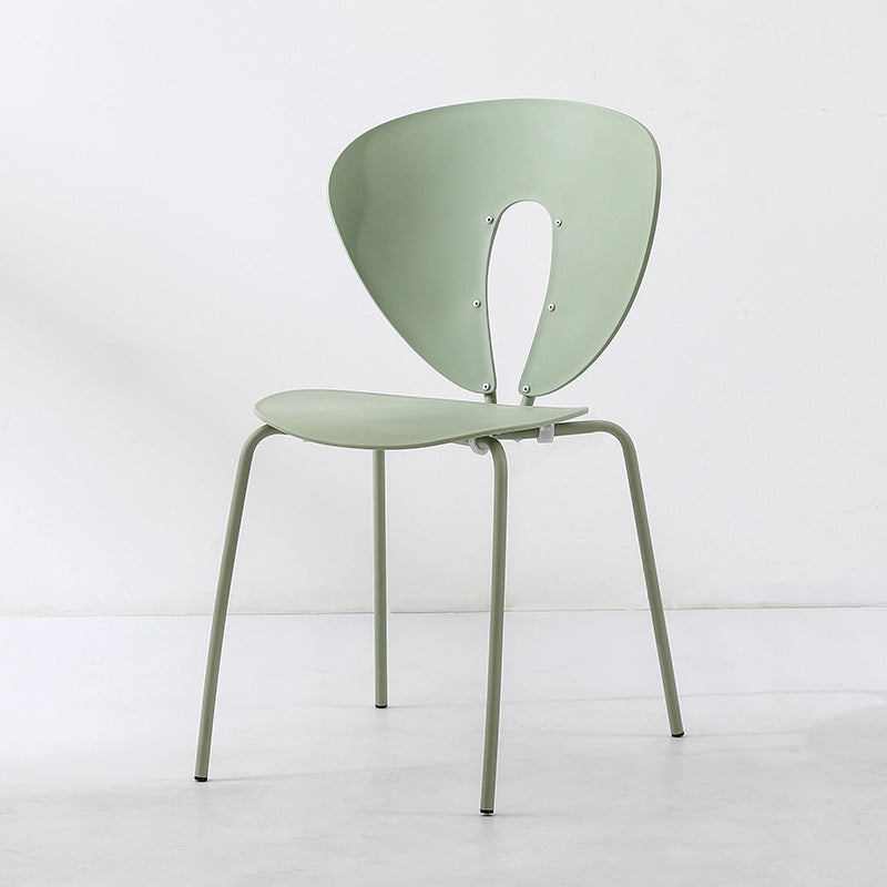 Traditional French Triangular Backrest Plastic Dining Chair With Stainless Steel Legs For Dining Room