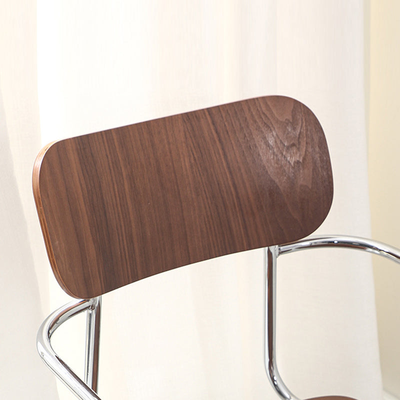 Contemporary Industrial Square Seat Solid Wood Metal Dining Chair For Dining Room