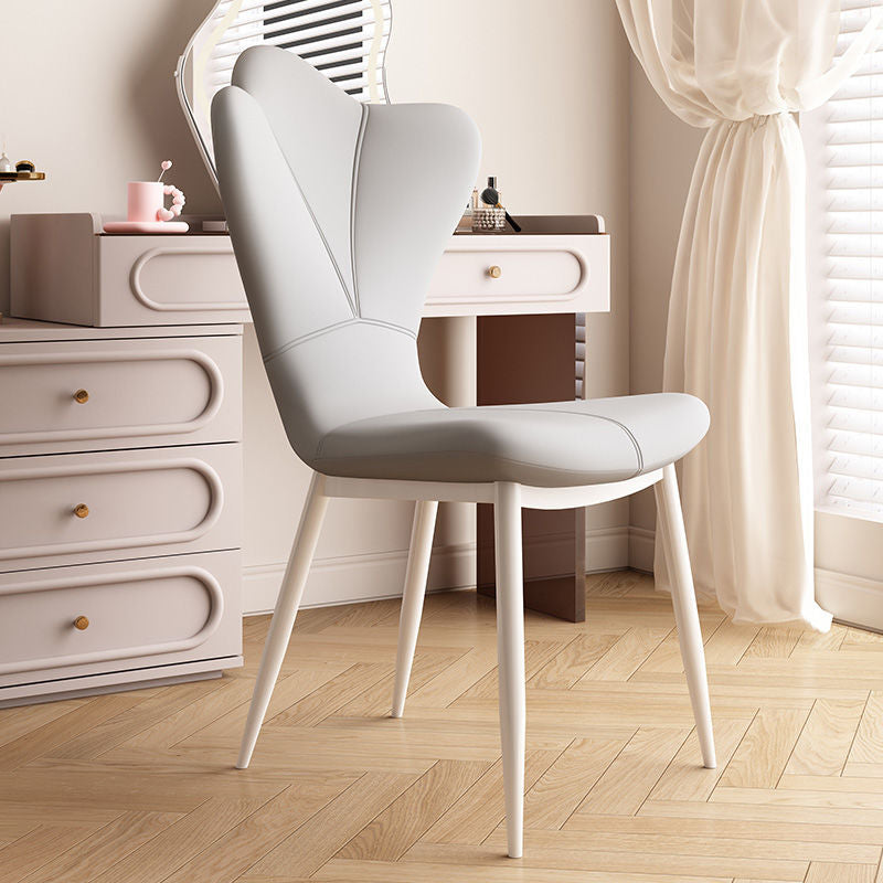 Traditional French Trapezoid Back Leather Sponge Carbon Steel Dining Chair Backrest For Dining Room