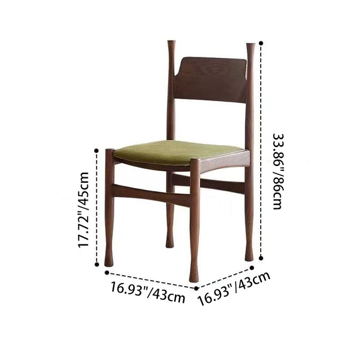 Chaise de salle à manger traditionnelle vintage carrée en bois de caoutchouc avec dossier en velours et éponge sans accoudoirs pour salon 